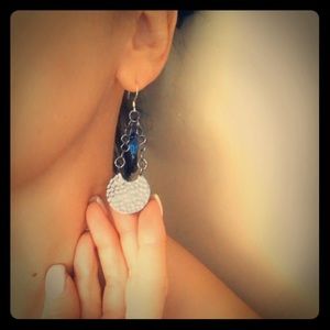 Alex and Ani Norway Hammered Swarovski Earrings